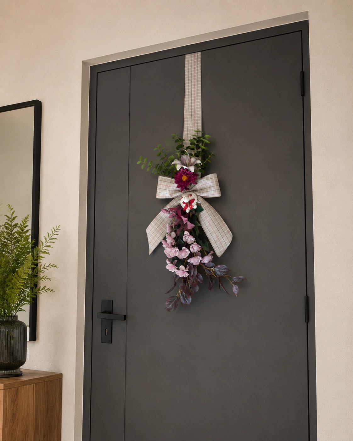 Escapulário de Porta Xadrez com Flores Lilases e Ovelhinha 5