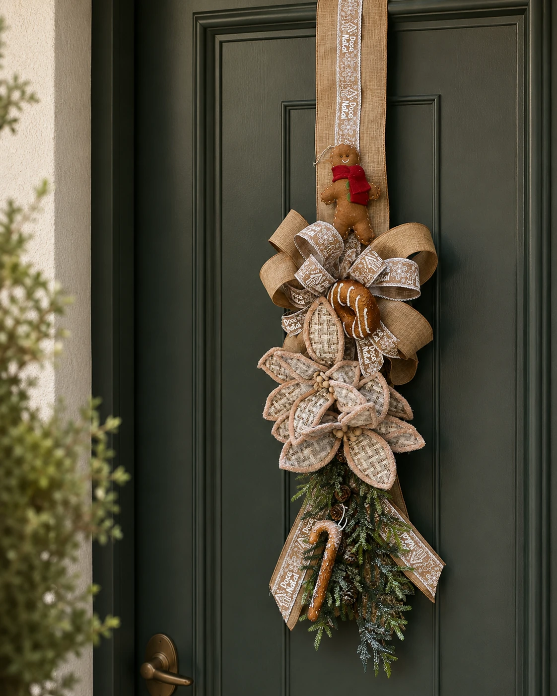 Escapulário de Porta Doce Natal com Biscoitos e Bengala 1,90 m Casa Feliz 3