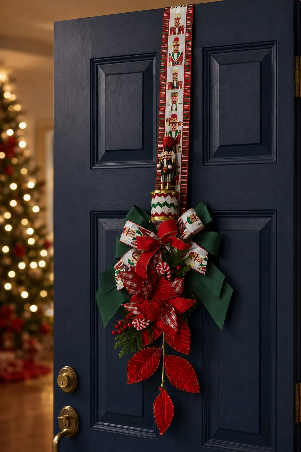 Escapulário de Porta de Natal Quebra-Nozes Vermelho, Verde e Branco 2,20 m 3