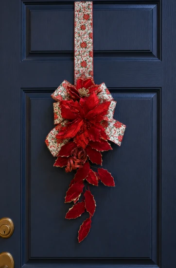 Escapulário de Porta Natalino Jardim de Poinsettias Rubi 2