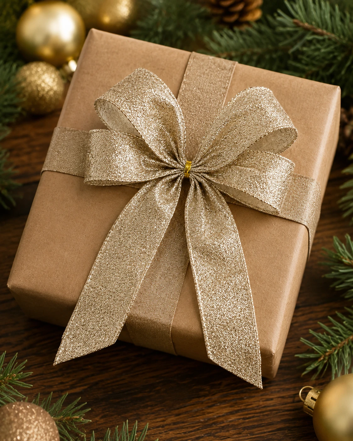 Laços para Árvore de Natal Arabescos, Champanhe e Dourado | Kit com 6 Peças 2