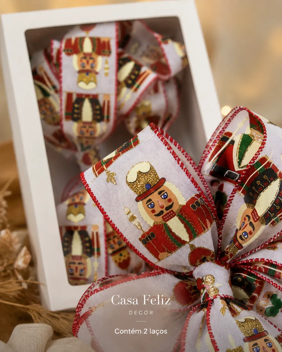 Laço para Árvore de Natal Quebra-Nozes | Kit com 2 Peças 2
