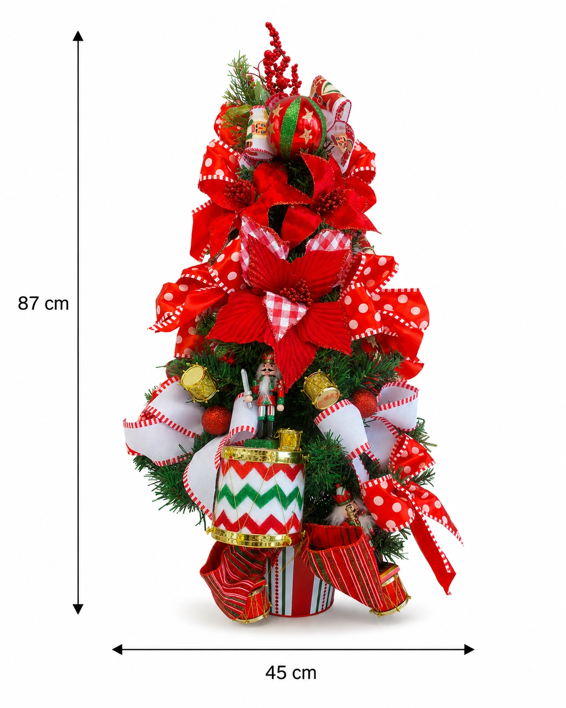 Árvore Pequena de Natal Desfile dos Quebra-Nozes com Tambores 5